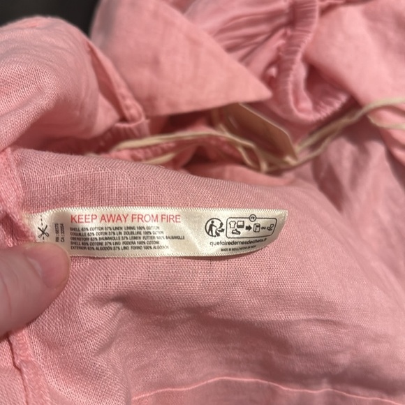 Free People Pink Orchid Cotton Linen Tie Back Tube Top Size XL NWT - Picture 5 of 7